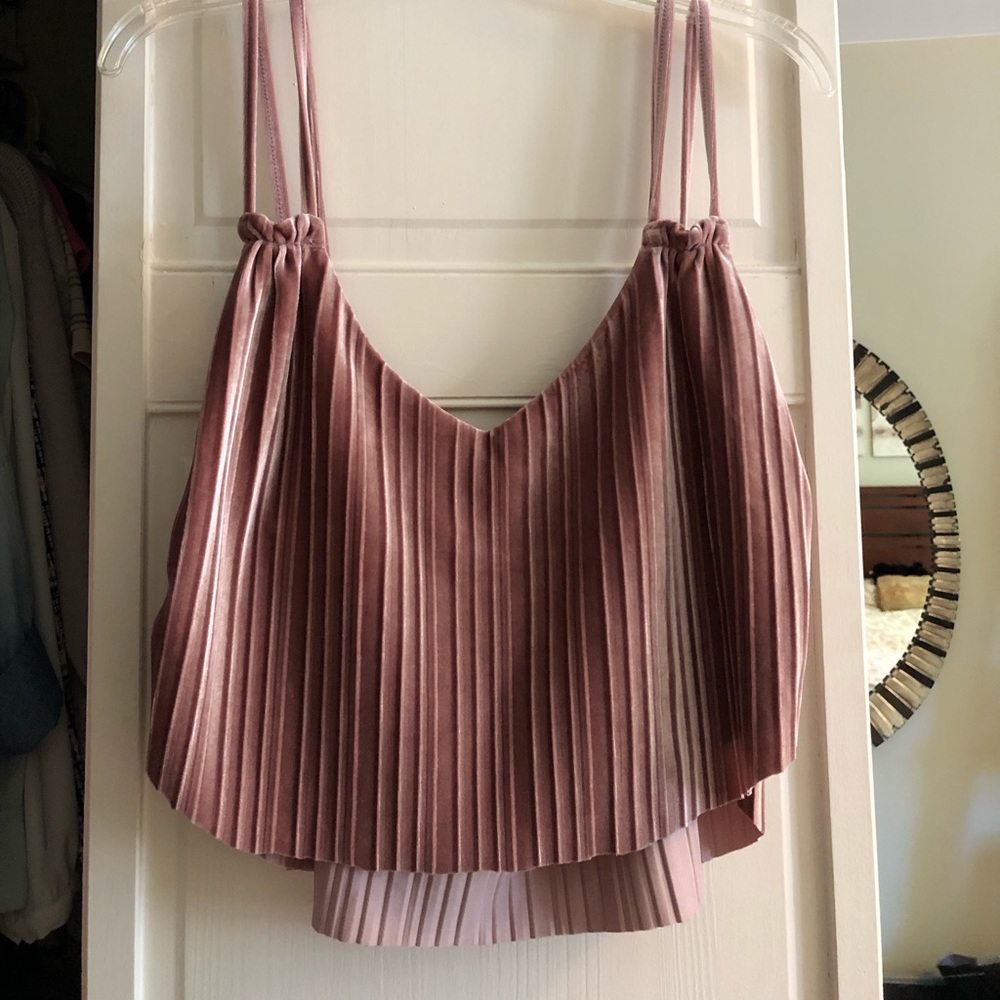 Jack by BB Dakota women’s crop tank top size M. Dark blush pink color, velour